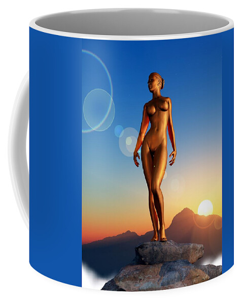 Golden Woman Coffee Mug featuring the digital art Golden Woman by Kaylee Mason