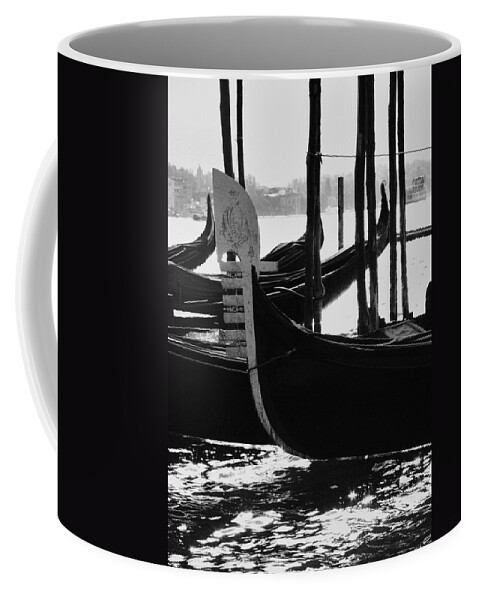 Gondolas Coffee Mug featuring the photograph Gondolas in Black by Nigel Radcliffe