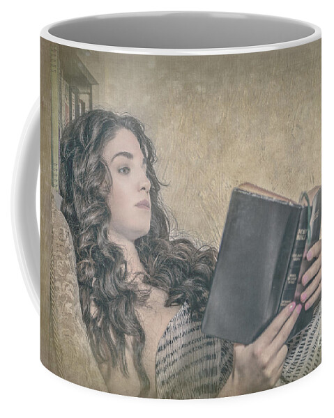 Girl Coffee Mug featuring the photograph Good Book by Evelina Kremsdorf