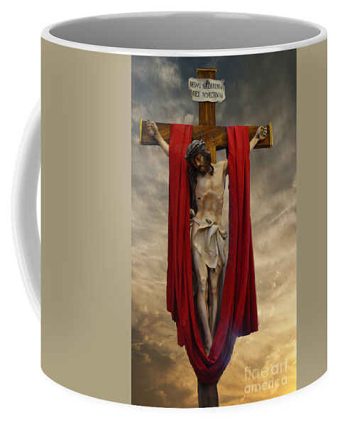 His Ultimate Mercy Coffee Mug featuring the photograph His Ultimate Gift of Mercy - Jesus Christ by Luther Fine Art