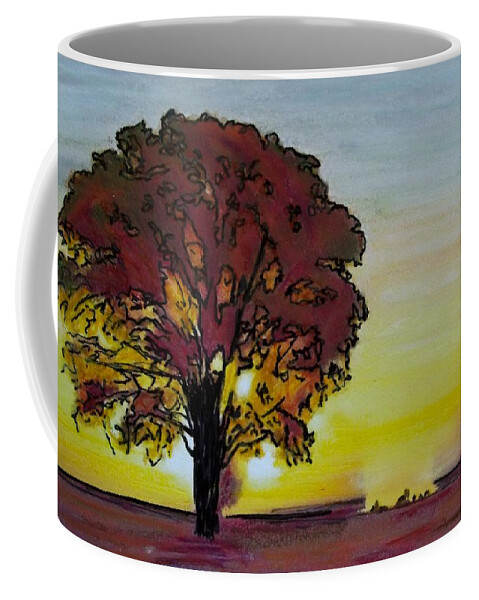 Oak Coffee Mug featuring the painting Good morning    by Cara Frafjord