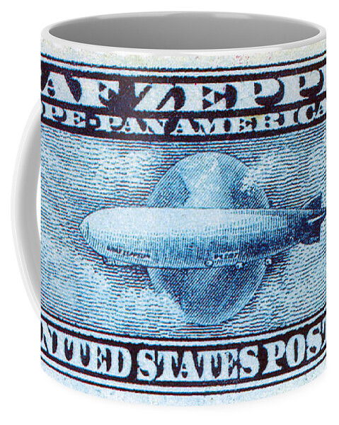 Philately Coffee Mug featuring the photograph Graf Zeppelin, U.S. Postage Stamp, 1930 by Science Source