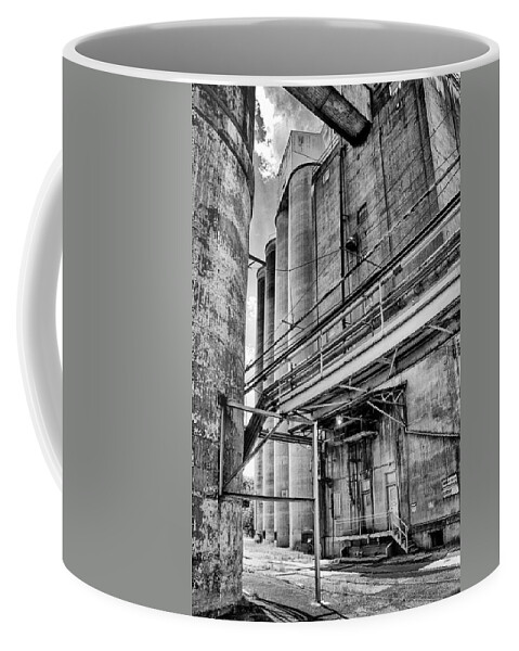 Bw Coffee Mug featuring the photograph Grain Mill Silo by Paul W Faust - Impressions of Light