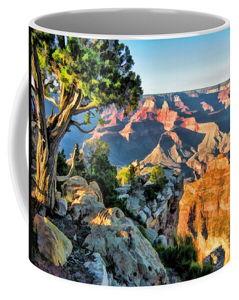Grand Canyon Coffee Mug featuring the painting Grand Canyon National Park Ledge by Christopher Arndt