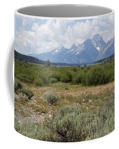 Willow Flats Coffee Mug featuring the photograph Grand Tetons from Willow Flats by Belinda Greb