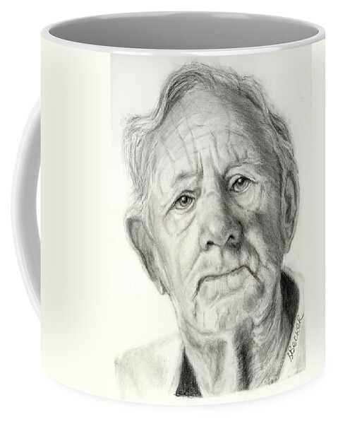 Drawing Coffee Mug featuring the painting Grandpa Full of Grace Drawing by Susan A Becker