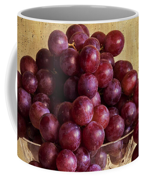 Grapes And Crystal Still Life Coffee Mug featuring the photograph Grapes And Crystal Still Life by Sandra Foster