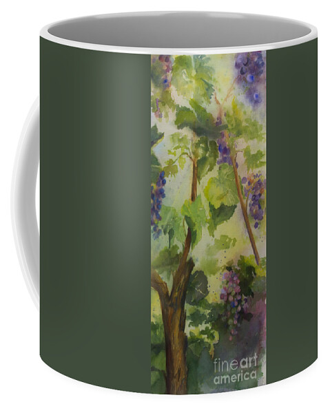 Cabernet Coffee Mug featuring the painting Baby Cabernets III by Maria Hunt