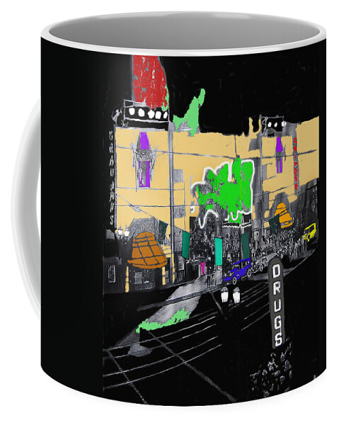 Graumann's Chinese Theater Los Angeles California Premiere Of Mae West's She Done Him Wrong Color Added Coffee Mug featuring the photograph Graumann's Chinese Theater Los Angeles Ca. premiere of Mae West's She Done Him Wrong 1933-2009 by David Lee Guss