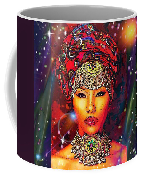 Digital Art Coffee Mug featuring the digital art Great Lady Malkia by Karen Buford