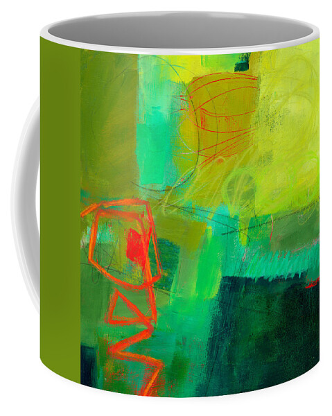 Color Coffee Mug featuring the painting Green and Red #1 by Jane Davies