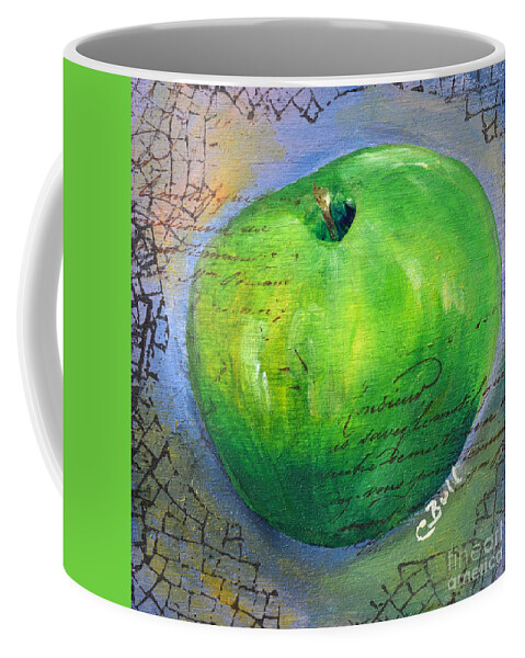 Green Apple Coffee Mug featuring the painting Green Apple by Claire Bull