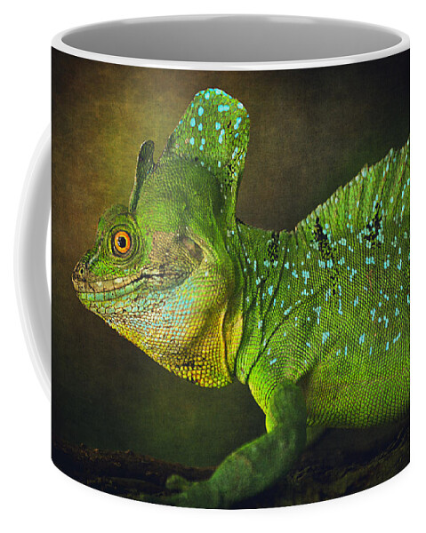 Lizard Coffee Mug featuring the photograph Green Basilisk by Maria Angelica Maira