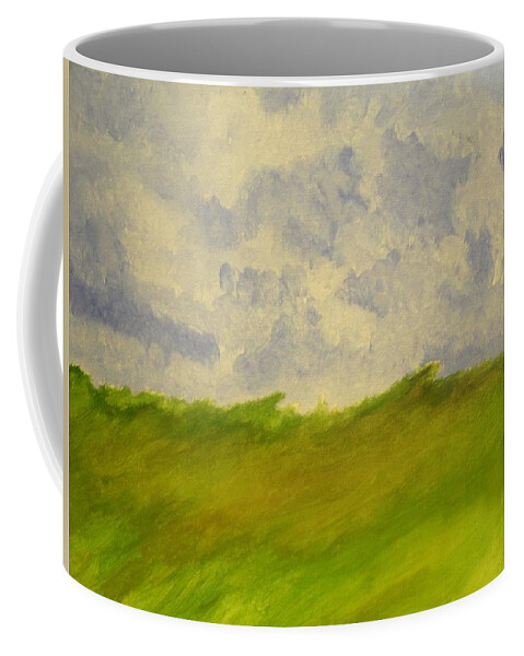 Landscape Coffee Mug featuring the painting Green Field by Samantha Lusby