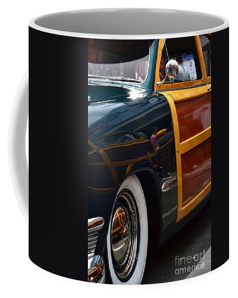  Coffee Mug featuring the photograph Green Ford Woodie by Dean Ferreira