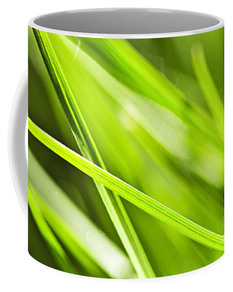 Grass Coffee Mug featuring the photograph Green grass abstract by Elena Elisseeva