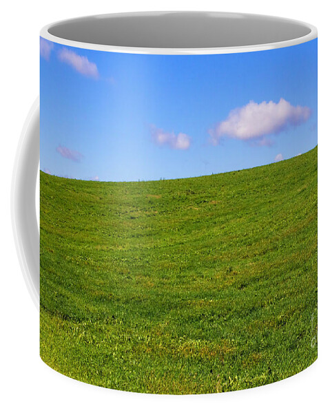 Landscape Coffee Mug featuring the photograph Green Hill with Blue Sky by Barbara McMahon