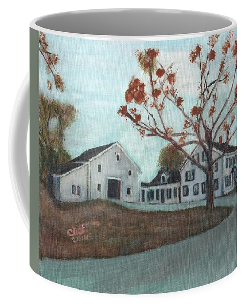 Farms Coffee Mug featuring the painting Green Meadow Farm by Cliff Wilson