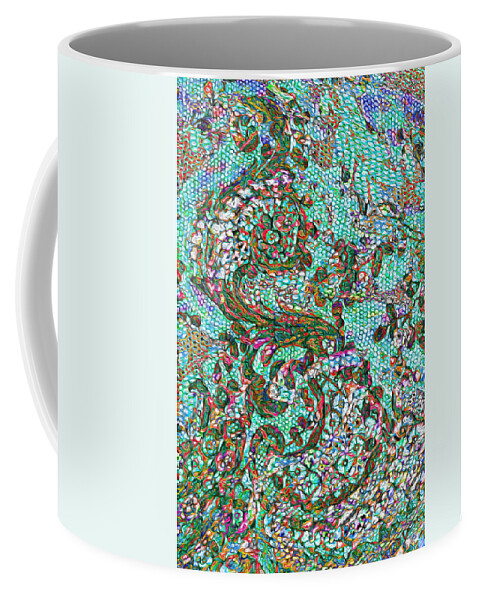 Lace Coffee Mug featuring the photograph Green Painted lace by Stephanie Grant