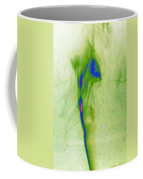 Smoke Coffee Mug featuring the photograph green smoke trail II by Paulina Roybal