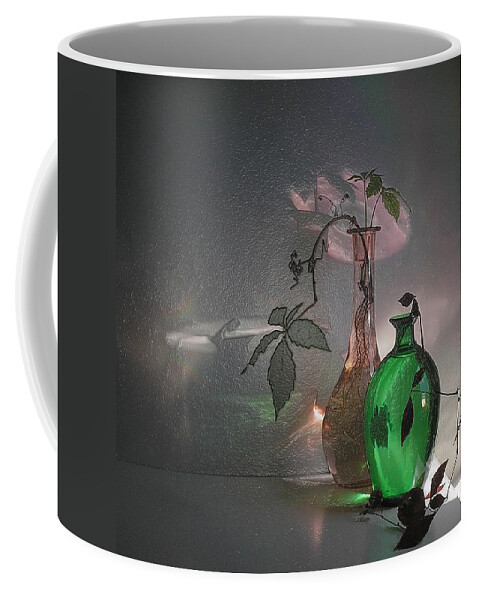 3d Modern Art Still Life Coffee Mug featuring the digital art Green Touch by Scott Mendell