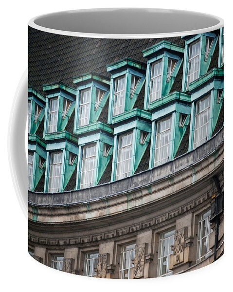 Angle Coffee Mug featuring the photograph Green Windows by Christi Kraft