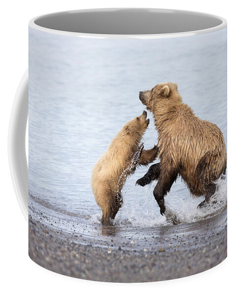 Richard Garvey-williams Coffee Mug featuring the photograph Grizzly Bear Mother Playing by Richard Garvey-Williams