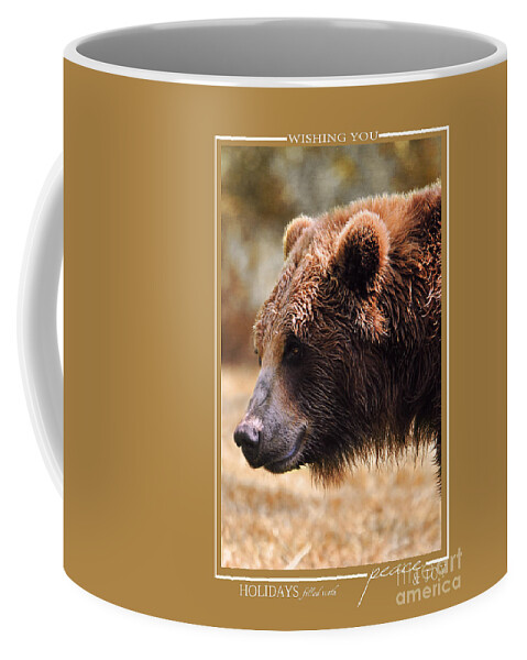 Animal Christmas Cards Coffee Mug featuring the photograph Grizzly Bear Wildlife Christmas Cards by Jai Johnson