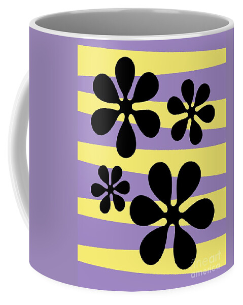 70s Coffee Mug featuring the digital art Groovy Flowers 3 by Donna Mibus