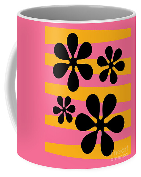 70s Coffee Mug featuring the digital art Groovy Flowers I by Donna Mibus