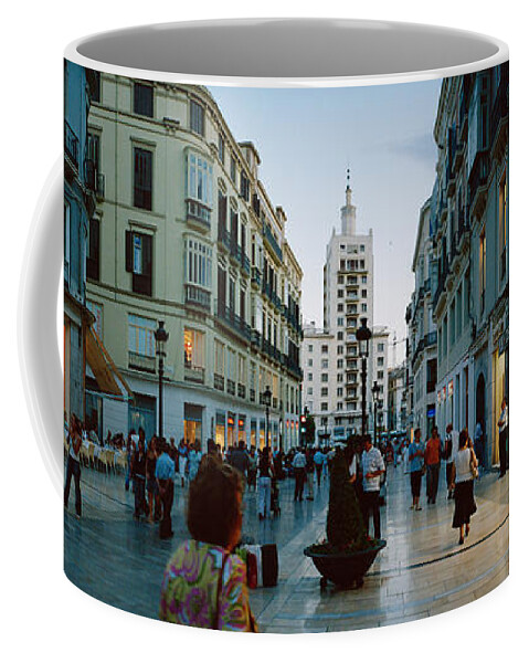 Photography Coffee Mug featuring the photograph Group Of People Walking On A Street by Panoramic Images