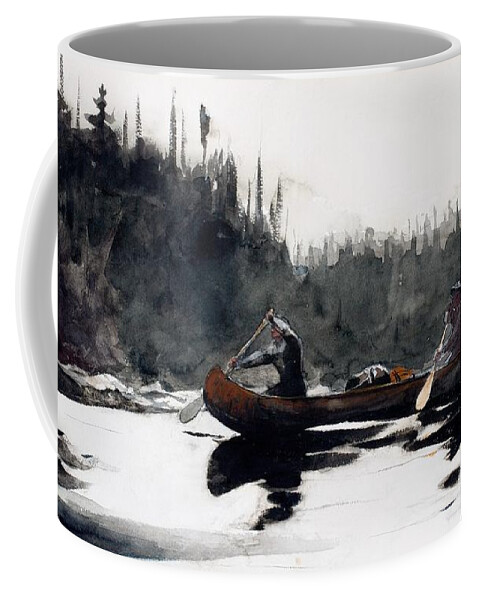Guide Coffee Mug featuring the painting Guides Shooting Rapids by Winslow Homer
