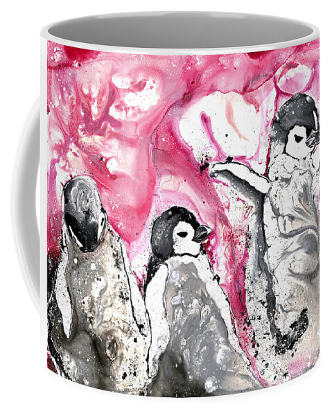Animals Coffee Mug featuring the painting Guin-Pen's by Kasha Ritter
