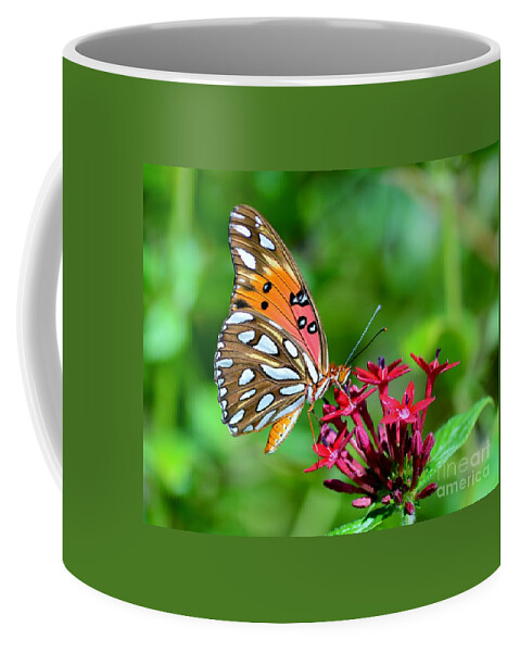 Butterfly Coffee Mug featuring the photograph Gulf Fritillary by Julie Adair