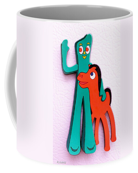 Gumby Coffee Mug featuring the photograph Gumby And Pokey B F F by Rob Hans