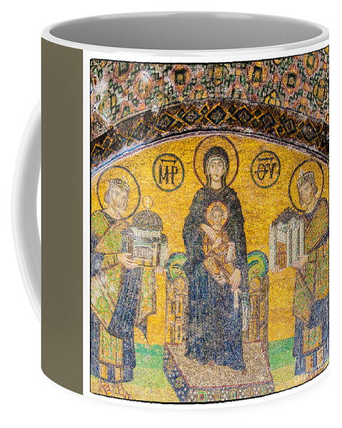 Istanbul Coffee Mug featuring the photograph Hagia Sofia mosaic 03 by Antony McAulay