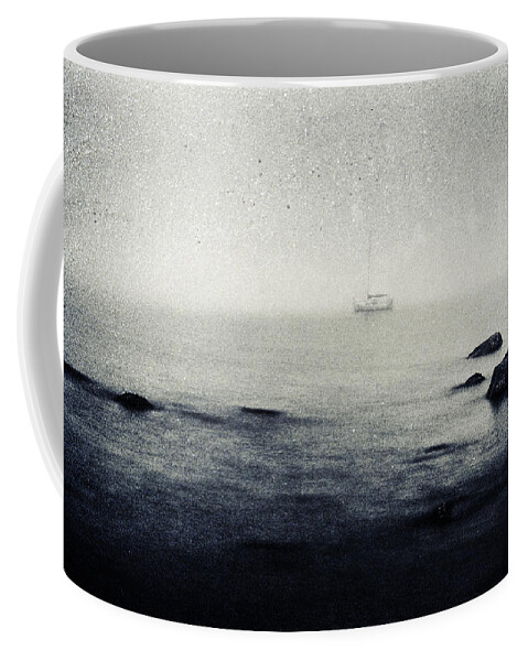 Atmosphere Coffee Mug featuring the photograph Haiga rowing through the mist by Peter V Quenter