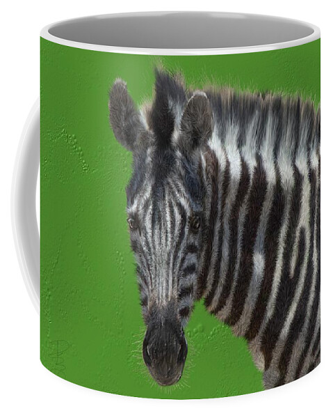 Zebra Coffee Mug featuring the digital art Hairy zebra by Debra Baldwin