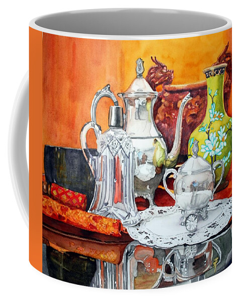 Watercolor Coffee Mug featuring the painting Half Past Tea by Gerald Carpenter