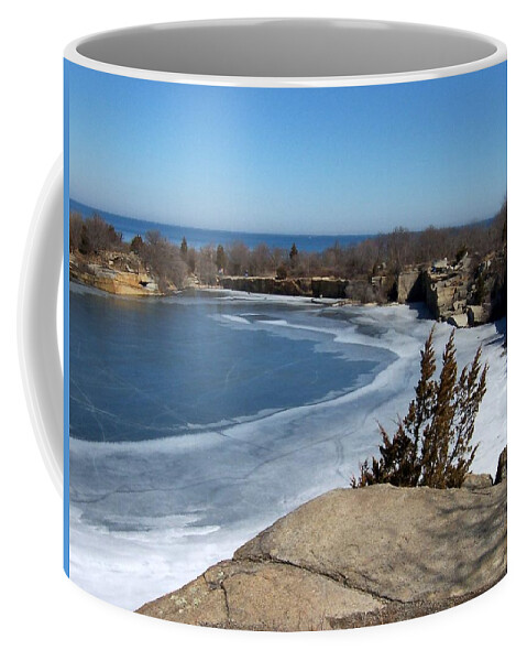Halibut State Park Coffee Mug featuring the photograph Icy Quarry by Catherine Gagne