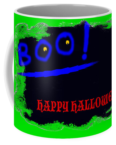 Halloween Coffee Mug featuring the digital art Halloween Boo by Christopher Rowlands