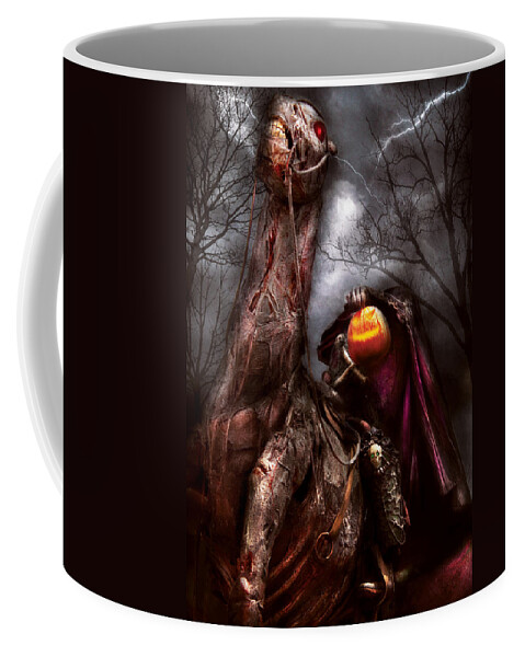 Savad Coffee Mug featuring the photograph Halloween - The Headless Horseman by Mike Savad