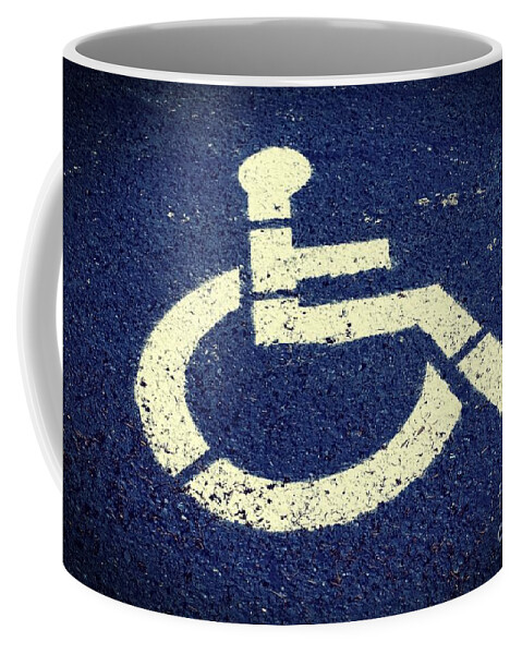 Disabled Coffee Mug featuring the photograph Handicapped Parking Space by Tikvah's Hope
