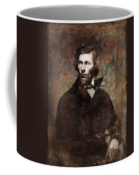 Daguerrotype Coffee Mug featuring the painting Handsome Fellow 4 by James W Johnson