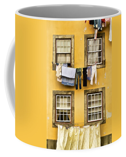 Art Coffee Mug featuring the photograph Hanging Clothes of Old World Europe by David Letts