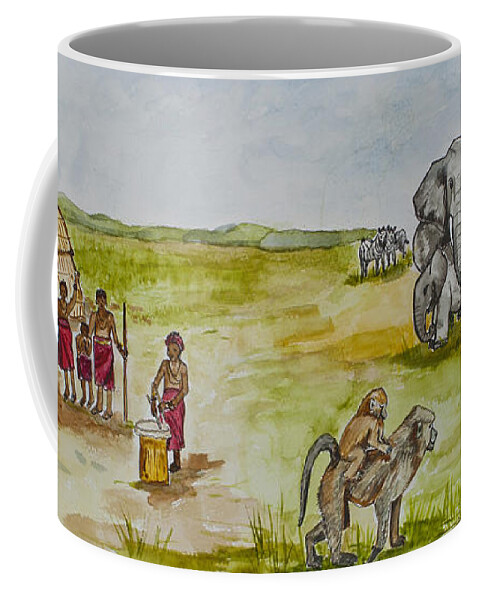 Africa Coffee Mug featuring the painting Happy Africa by Janis Lee Colon