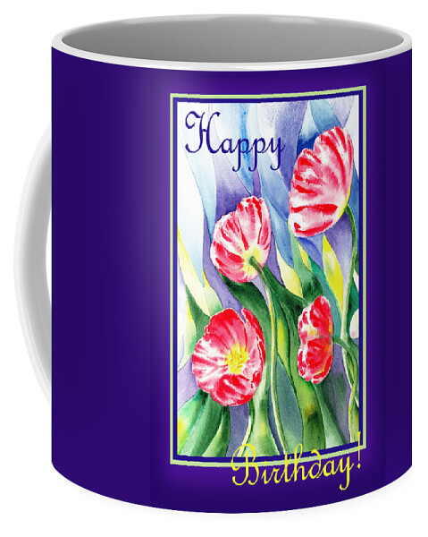 Poppies Coffee Mug featuring the painting Happy Birthday Poppies by Irina Sztukowski