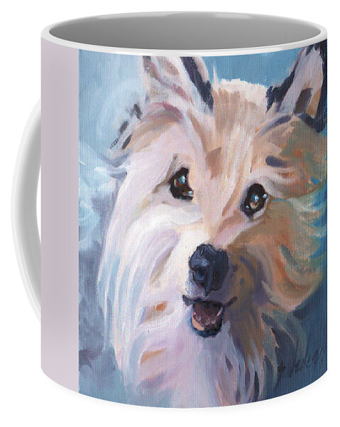 Dog Coffee Mug featuring the painting Happy Boy by Sheila Wedegis