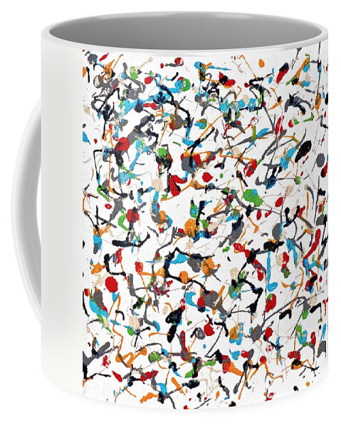 Abstract Coffee Mug featuring the painting Happy Dance by Artcetera By   LizMac