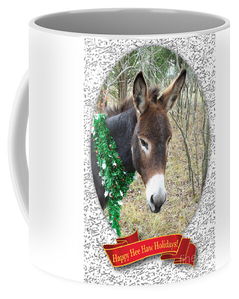 Christmas Card Coffee Mug featuring the photograph Happy Hee Haw Holidays by Cheryl McClure